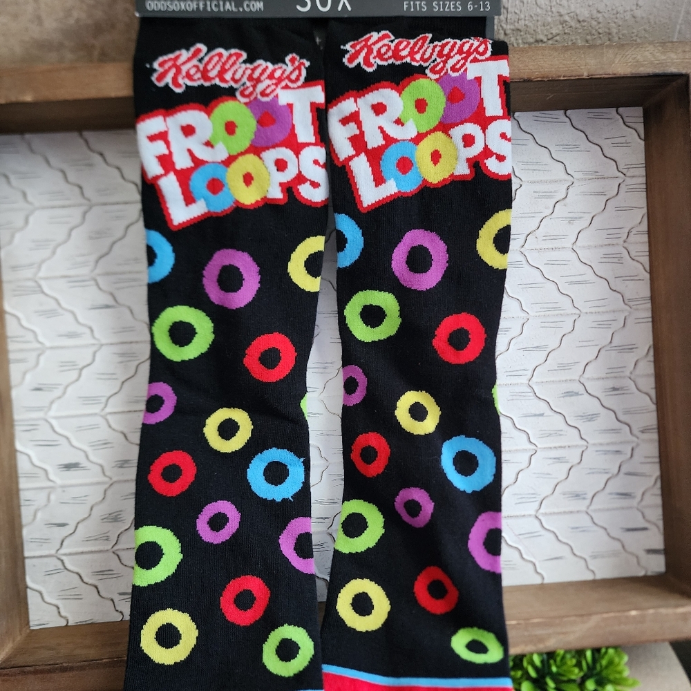NWT Odd Sox Froot Loops Over the Calf Socks - Picture 3 of 4